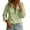#03 Green, variant on Women's Blouson Sleeve V-Neck Blouse, Ruffle Trim Long Top, Solid Casual Shirt for Vacation Work Leisure, Army Green 2XL