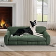 thumbnail image 2 of Kumix Soft and Comfortable Pet Bed for Big and Oversized Dogs, Durable Elevated Dog Sofa Bed, Comfortable Dog Sofa, Modern and Fashionable Linen Fabric Dog Sofa-OLIVE GREEN, 2 of 6