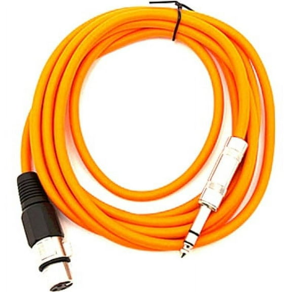 Seismic Audio SATRXL-F10, Orange 10' XLR Female to TRS Patch Cable