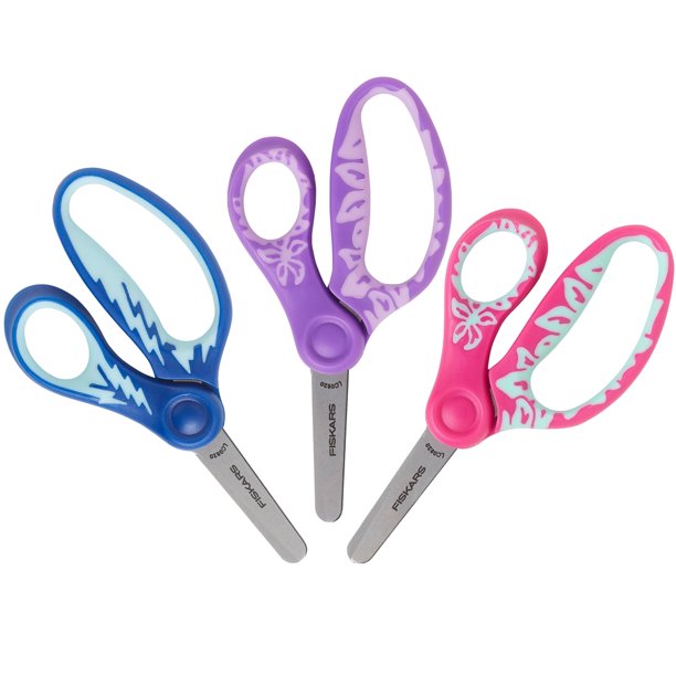 Tijeras para niños Fiskars Softgrip con punta roma de 5 pulgadas, paquete de 3 WEB