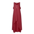 thumbnail image 4 of Gspmoly Robes pour Femmes, Mode Femmes Été Décontracté Uni Col Rond Sans Manches Gilet Longue Robe Robes de Cocktail Offres du Jour, 4 of 5