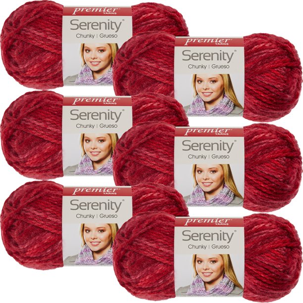 Premier Yarns Serenity Chunky Light YarnBerry Burst, Multipack Of 6