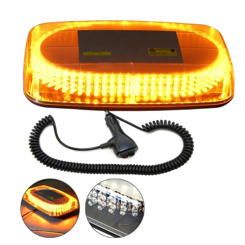 HQRP 240 LED Mini Light Bar Amber Yellow Warning Strobe w/