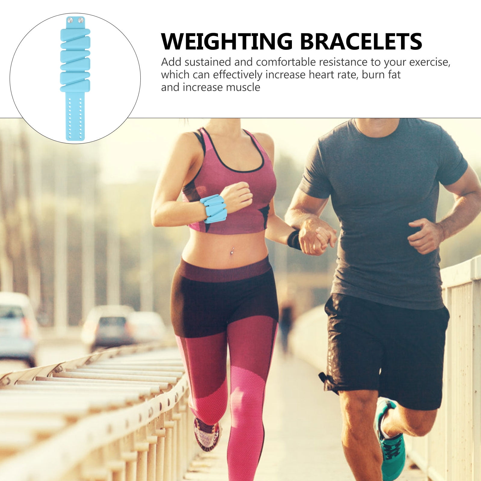 ETHZZLE 1Pair Blue Silicone Wristband Weights for Home Workouts Running Core Training