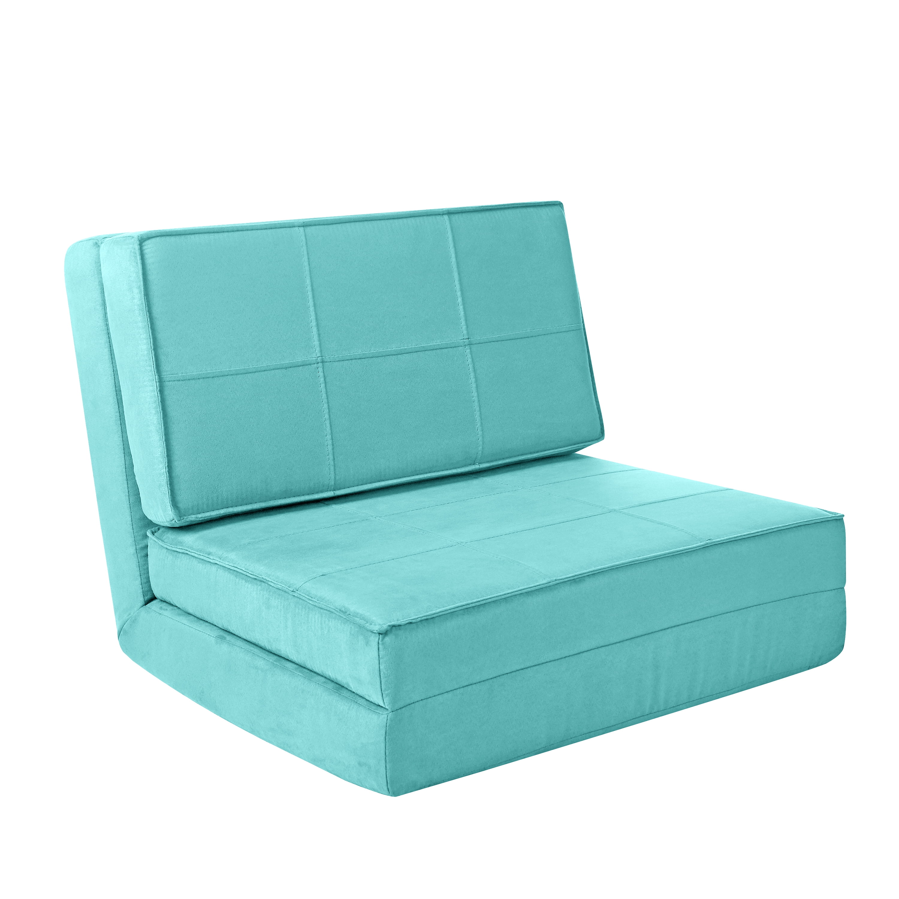 Your Zone Ultra Suede Convertible Flip Chair Blue 