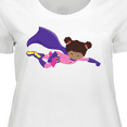 thumbnail image 4 of Inktastic African American Girl, Cape, Superhero Girl Women's Plus Size T-Shirt, 4 of 5