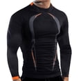 thumbnail image 1 of Male Autumn And Winter High Elasticity Breathable Sports Tight Long Sleeve Pattern Print Quick Dry Fitness Top, 1 of 5