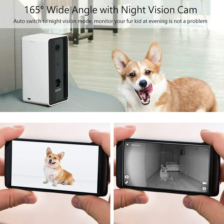 WOpet Smart Pet Camera:Dog Treat Dispenser, Full HD WiFi Pet Camera with  Night Vision for Pet Viewing,Two Way Audio Communication Designed for Dogs  and Cats,Monitor Your Pet Remotely