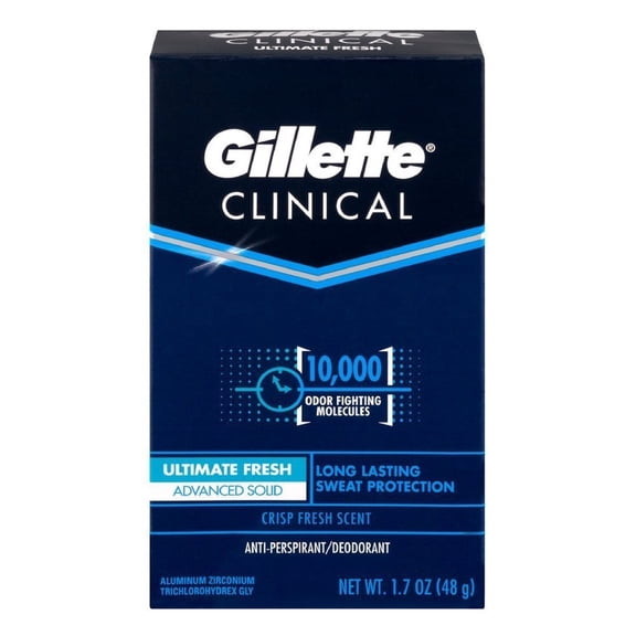 Gillette Antiperspirant Deodorant for Men, Clinical Soft Solid, Ultimate Fresh, 72 Hr. Sweat Protection, 1.7 oz