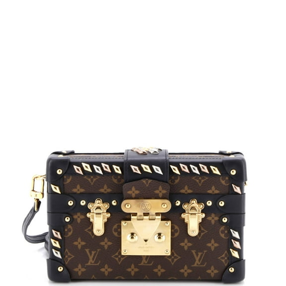 Pre-Owned Petite Malle Handbag Studded Monogram Canvas By Rebag