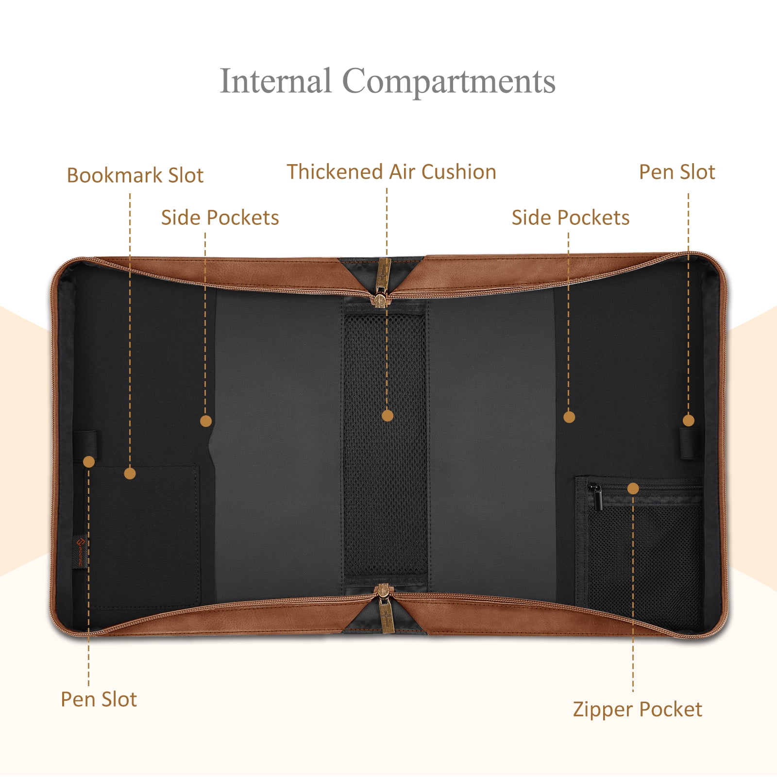 Classic Bible Cover, FINPAC Extra Large PU Leather Carrying Book Case Church Bag Bible Protective with Handle, Perfect Gift for Men, Women, Father, Mother, Friends [Trust in The Lord], Bronze