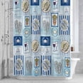 thumbnail image 2 of Summer Animals Bathroom Shower Curtain, Cartoon Flip-Flops Grilled Fish Crab Cute Sailboat Blue Waterproof Washable Soft Bath Curtain for Bathtub Decor with 12 Hooks&Grommet, 36x78 Inch, 2 of 9