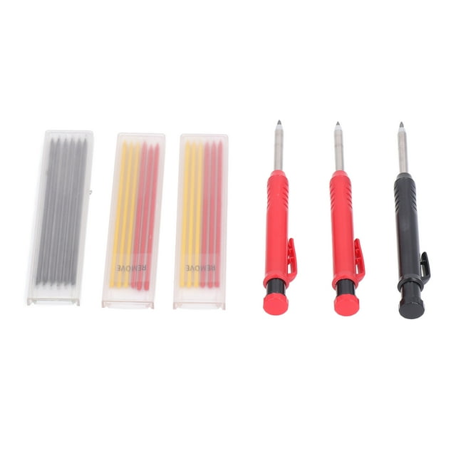 Solid Carpenter Pencil, Easy To Hang Deep Hole Mechanical Pencils Non Slip Clip Design Extended Tip for Construction