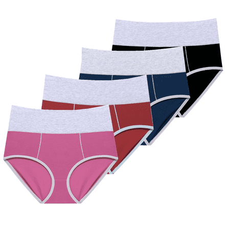 

BESTSPR Women s Cotton Underwear High Waist Briefs Ladies Soft Breathable Panties Full Coverage Underpants