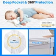 thumbnail image 3 of 100% Waterproof Mattress Protector Full Size, Bed bug Proof Mattress Cover Hypoallergenic Mattress Encasement, Breathable Soft Noiseless Washable Mattress Pad Cover, 3"-14" Deep Pocket, 3 of 7