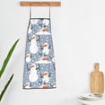 thumbnail image 5 of Fuzoiu Happy Snowmen Snowfall Print Waterproof Apron, Kitchen Apron for Women Men Chef, Apron for Christmas Dinner Party Cooking Baking Crafting House Cleaning Kitchen, 5 of 7