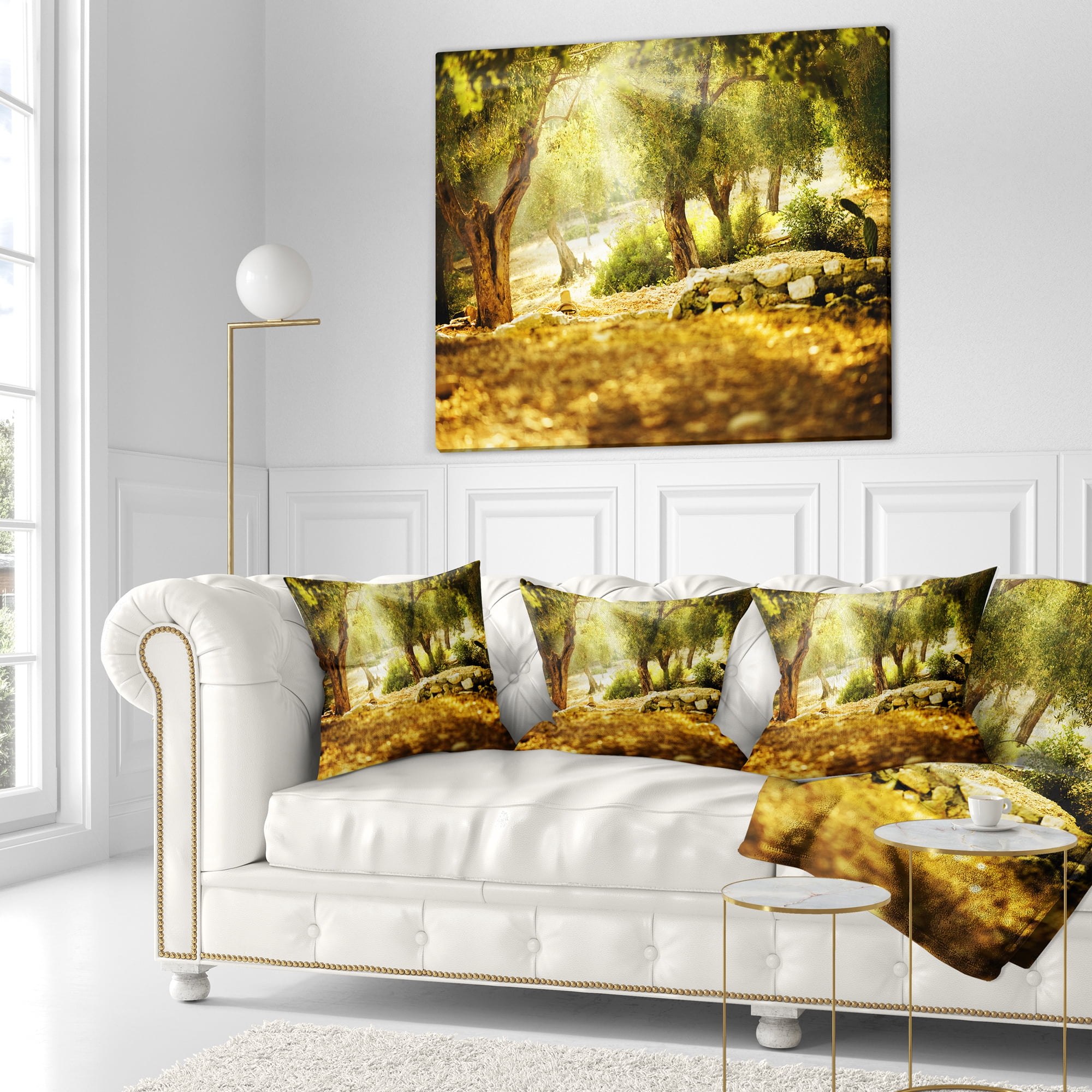 Designart Olive Trees - Photography Throw Pillow - 18x18