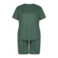 thumbnail image 1 of Kmbangi T-shirt à Manches Courtes Col Rond Couleur Unie pour Homme + Shorts avec Poche, 1 of 10