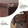thumbnail image 3 of Hommpa 2 Drawers Farmhouse Nightstand with Charging Station, Rustic Bedside Tbale with Drawers for Bedroom, Vintage End Table with Open Shelf for Living Room, Side Table, Brown, 3 of 11