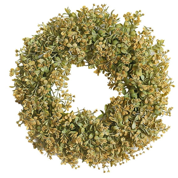 Januofit 26'' Large Fall Wreath for Front Door, Porch, Window- Artificial Boxwood Leaves Outdoor Autumn Wreath for Home, Farmhouse Wall Thanksgiving Day Harvest Festival Decor