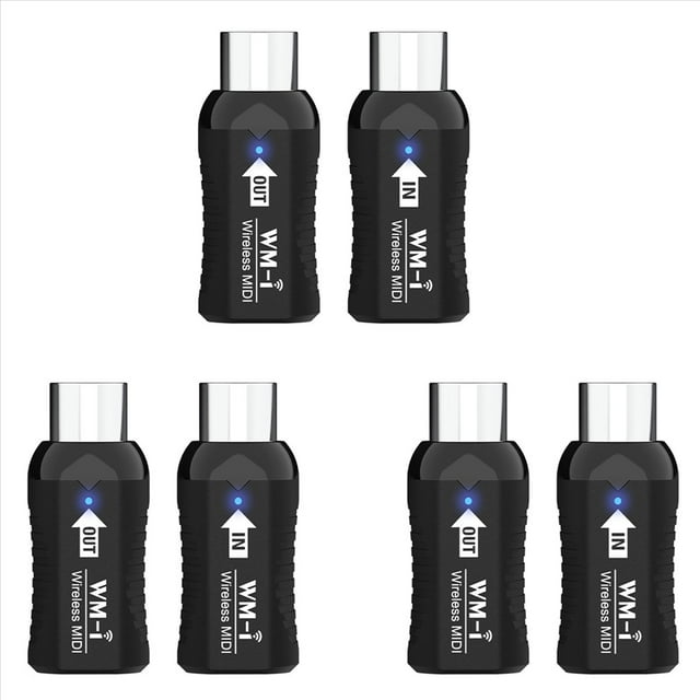 3X de Guitarra Inalámbrico Midi Recargable, Transmisor Receptor de Audio, Adaptador MIDI Inalámbrico para Teclado de Piano Digital