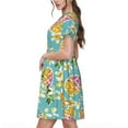 thumbnail image 2 of Lsque Cute Pineapples Print Women's Casual Dress T-Shirt Summer Short Sleeve Scoop Neck Swing Dresses, 2 of 6