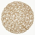 thumbnail image 3 of Contemporary Home Living Mesh Woven Round Placemats - 15" - Taupe - Set of 6, 3 of 8