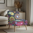 thumbnail image 3 of HELLHERO Elastic Bottom Armless Accent Chair Cover Stain Protection Easy to Install Armless Accent Chair Washable Cover for Living Room, Flowers, 3 of 8