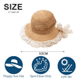 thumbnail image 2 of Hukapapa Circunferencia de la cabeza 53 cm sombrero de paja para niños, sombrero para bebé, sombrero para el sol, sombrero de playa, protector solar, sombrero para el sol para bebés para niñosMarrón, 2 of 5