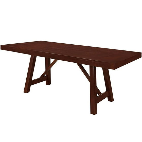 Walker Edison 60 Solid Wood Trestle Dining Table In Espresso Walker Edison 60 Solid Wood Trestle Dining Table In Espresso
