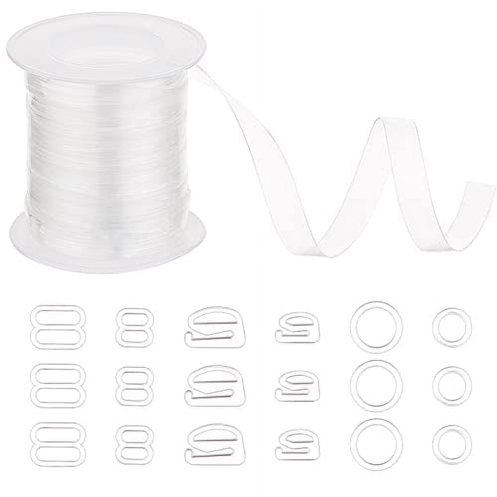 BBTO Clear Elastic Strap Lightweight Elastic Clear Bra Strap for Cloth  Sewing Project (16 Yards x 0.12 Inch)
