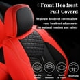 thumbnail image 6 of Coverado Front Pair Car Seat Covers, Waterproof Premium Leather Car Interior, 2 Pieces Auto Seat Protectors, Universal Fit Most Sedan, SUVs and Pickup, Black&Red, 6 of 7