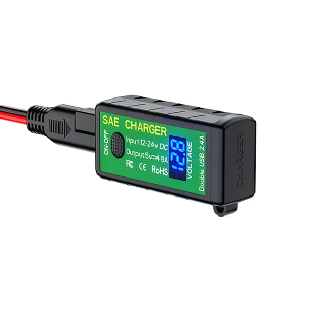 Cargador de motocicleta USB dual SAE a adaptador de carga rápida USB para teléfono celular GPS JShteea Accesorios para autos y motos
