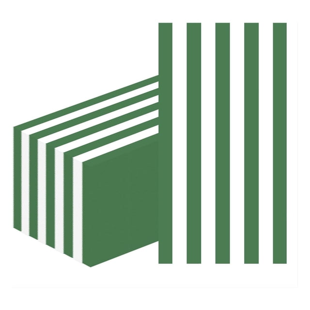 50 servilletas de papel a rayas de 3 capas, color verde y blanco, toallas de mano desechables para baño, boda, cumpleaños, baby shower, cena, servilletas desechables