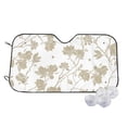 thumbnail image 2 of Lsque Vintage Stylized White Color Car Windshield Sun Shade | Accordion Folding Style Auto Shade for Car Truck SUV Van | Blocks UV Rays Sun Visor Protector | Medium, 2 of 7