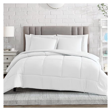 King/Cal-King Comforter Set, with 1 Comforter and 2 Pillow Shams, Down Duvet Insert, Brushed Microfiber Soft and Comfortable, Oeko-Tex White Comforter