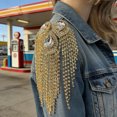 thumbnail image 3 of Hioecau Fringe Rhinestone Epaulette Waterdrop Shoulder Epaulette Sparkling Tassel Epaulet Accessory for Costume Party Stage Performance, 3 of 8
