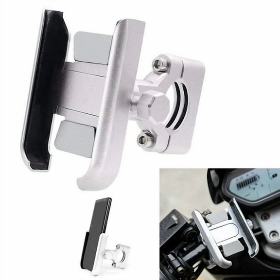 KNACK- For 360° Aluminum Alloy Silver Gps Cell Phone Holder Motorcycle Atv Handlebar