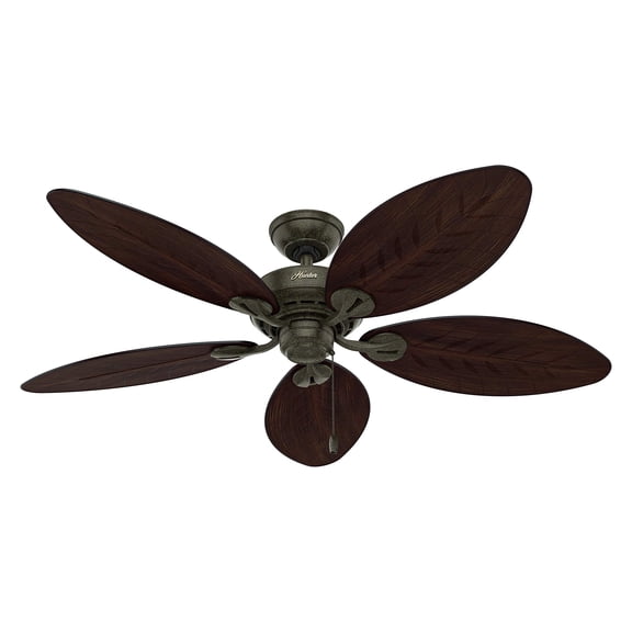 Restored Hunter Fan 54 inch Contemporary Provencal Gold Outdoor Ceiling Fan and Pull Chain (Refurbished)