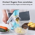 thumbnail image 6 of Vegetable, Rotary Cheese Grater Hand Crank Cheese Shredder for Fresh Cheese, Nuts, Non-Slip Suction Base, Three Blades, Easy To Clean Grater for Fruit, Vegetables, Blue,, 6 of 8