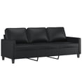 thumbnail image 3 of vidaXL Sofa Accent 3-Seater Couch Sofa Armchair with Footstool Faux Leather, 3 of 10