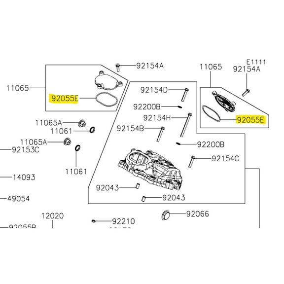 Kawasaki Valve Cover O-Ring Mule Pro-MX 92055-Y063
