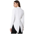 thumbnail image 4 of iiniim Women's Suit Balzer Long Sleeve Tailcoat Jackets Pageant Evening Cocktail Party Tuxedo Dress Coats White S, 4 of 7