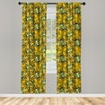 thumbnail image 4 of Ambesonne Ethnic Window Curtains, Colorful Striped Triangles, Each 28" W x 84" L, Earth Yellow and Forest Green, 4 of 4