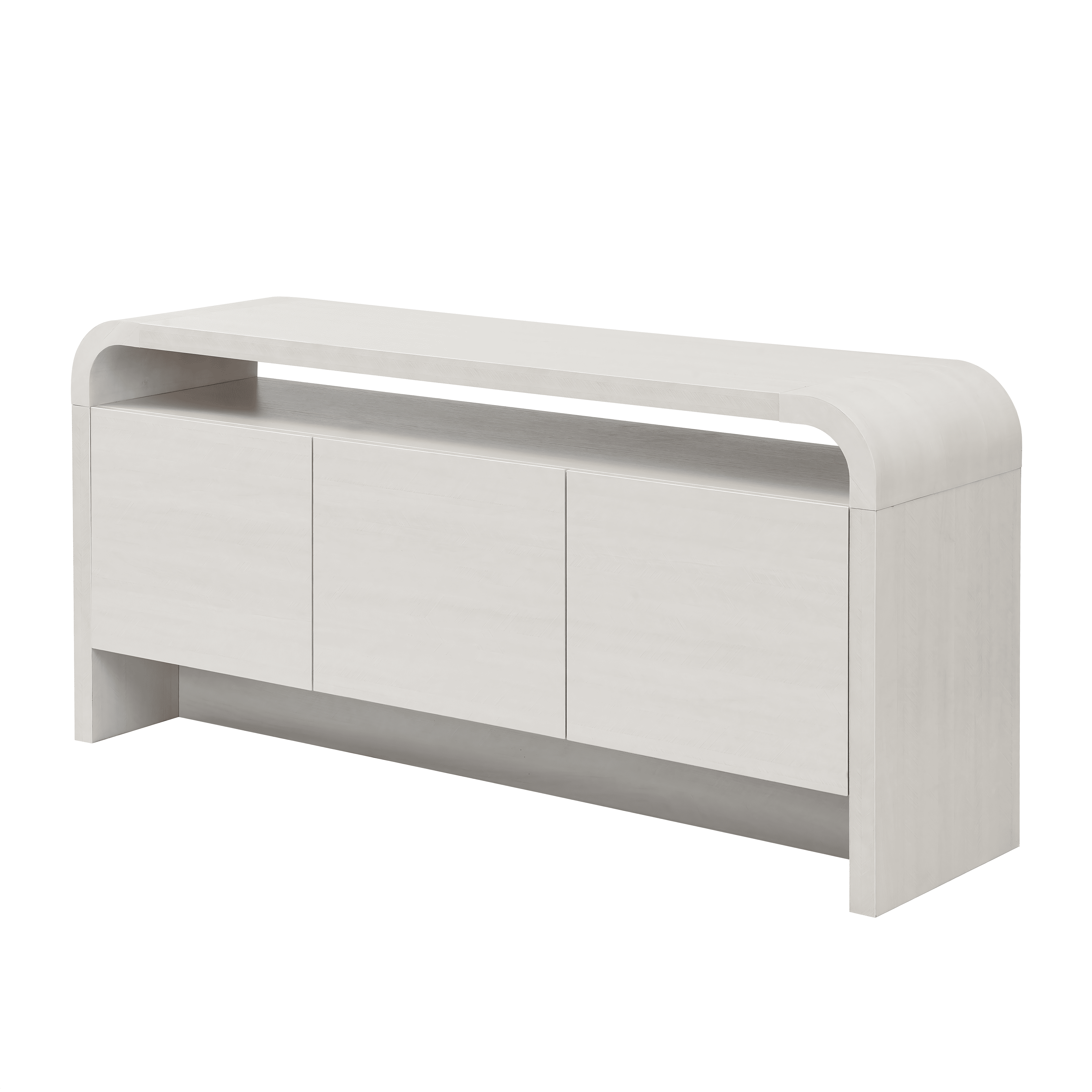 Euroco 59" Buffet Cabinet with Storage, Modern Sideboard Coffee Bar Cabinet with Open Shelf for Kitchen Living Room,White Oak