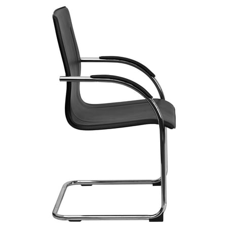 Office Reception Furniture Sets Flash Furniture Hercules Series Vinyl Side Reception Waiting Room Chair with Chrome Sled Base, Black ()