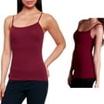 thumbnail image 2 of Womens Tee Tank Top Cami Spaghetti Strap Basic Camisole Solid Burgundy, 2 of 2