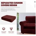 thumbnail image 4 of Housse de Canapé en Velours Peluche (Chaise, Rouge Vin), 4 of 7