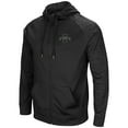 thumbnail image 2 of Men's Colosseum Black Iowa State Cyclones Blackout 3.0 Tonal Raglan Full-Zip Hoodie, 2 of 3