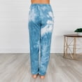 thumbnail image 4 of AWXNJUX Wide Leg Pants Woman Women's Tie-Dye Mid Waist Cotton Pants Loose Straight Pocket Casual Trouser Women's Pants Casual Casual Pants for Women Summer Pants (Light blue,M), 4 of 5